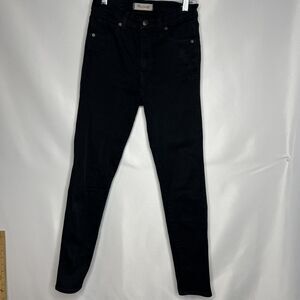Madewell 10" High Rise Skinny Jeans Womens Size 25 Black Denim Stretch